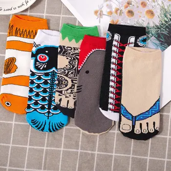 

5 Pairs/ Women Socks Spring and Summer Personality Creative Men and Women Couple Short Tube Cotton Socks