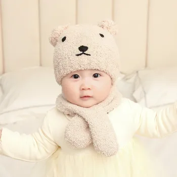 

2Pcs Baby Hat Scarf Set Bear Cat Winter Spring Autumn Warm Knit Baby Cap Bonnet Kids Hat Boy Girl Caps Boys Girls Crochet Beanie