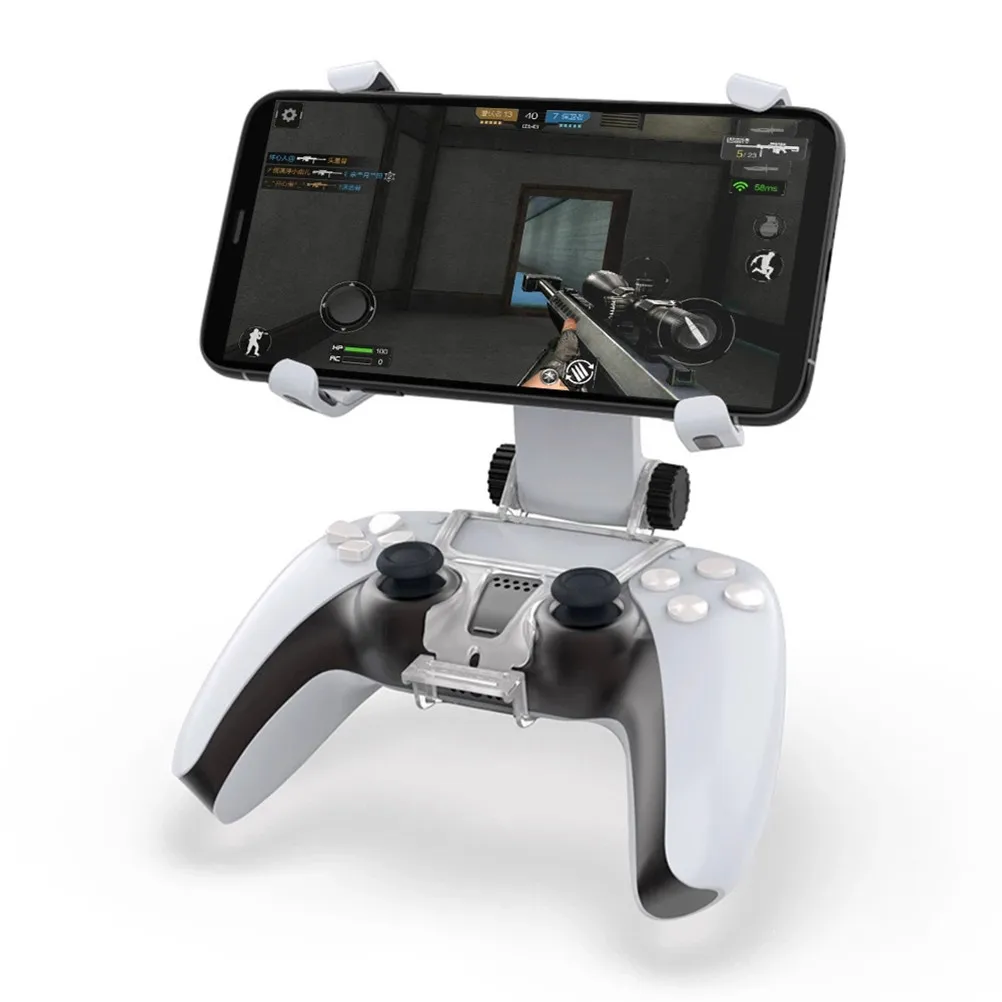 

For PS5 Controller Clip Holder Bracket Adjustable Rotating Mobile Phone Clamp Game Handle Mount Hand Grip Stand PS5 Accessories