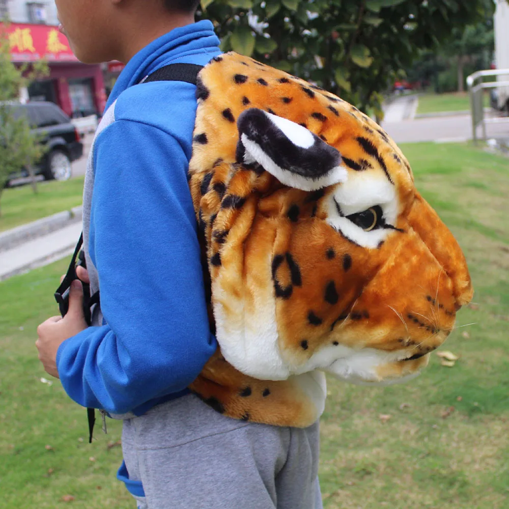 Милый животный женский плюшевый рюкзак 3D Тигр Лев Мужская сумка для книг женская сумка через плечо парные забавные дорожные сумки