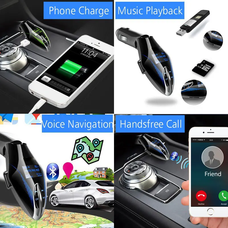 Универсальный fm передатчик музыка AUX стерео автомобильный Bluetooth приемник