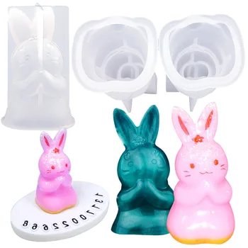 

Transparent Unicorn Silicone Epoxy Resin Molds Geometry Bear Rabbit Mould Animal Aromatherapy Candle Making Form Decoration Tool