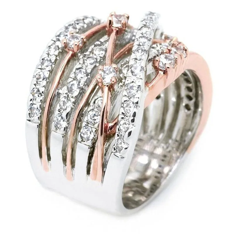 925 Серебряное винтажное обручальное кольцо с крестиком, роскошные большие обручальные кольца с цирконием для женщин, модное ювелирное изделие из розового золота, подарок