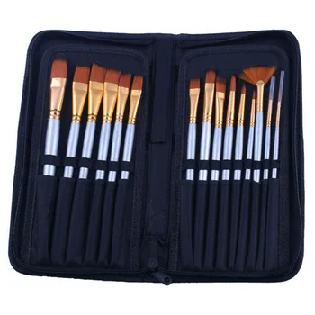 

15PCS Professional Makeup Brushes Set Powder Foundation Eyeshadow Make Up Brush Kit Cosmetics Synthetic Hair Leather Case set