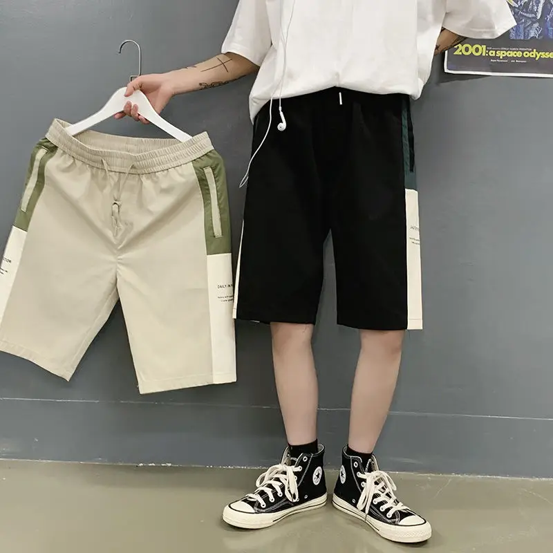 

2020Summer New Youth Popular Men's Solid Color Increase Fat Fertilizer Sports Shorts Fashion Casual Five-point Pants Khaki/Black