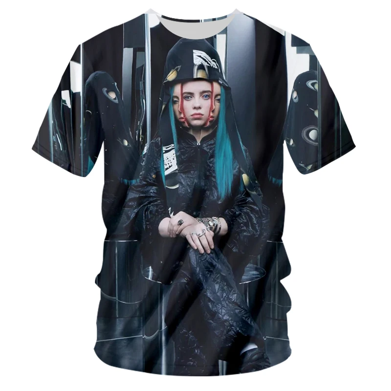 TS09922 UJWI Мода 3D принт певица Билли эйлиш повседневные футболки для мужчин/женщин Горячая Распродажа летние футболки с коротким рукавом Mellet - Цвет: TS09922