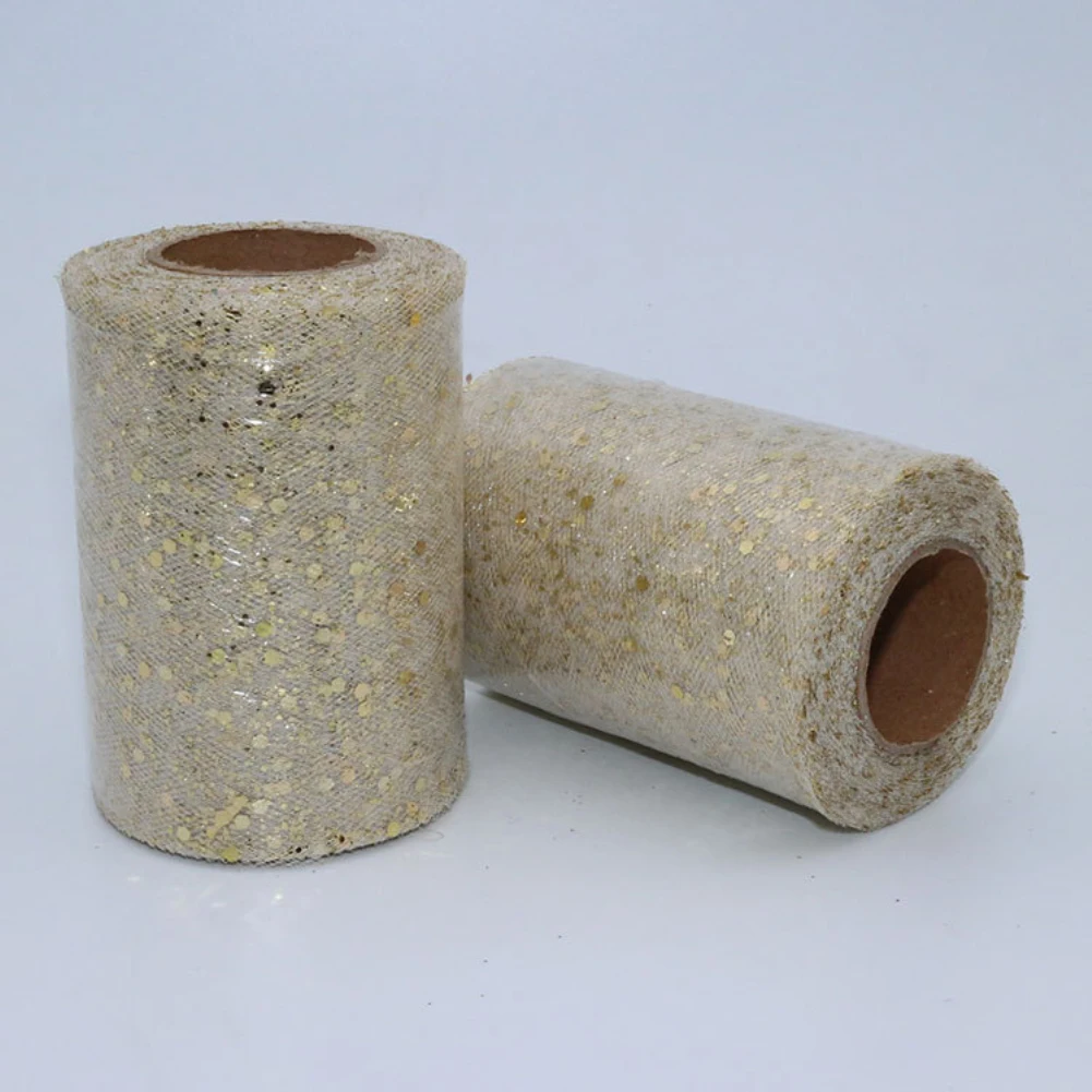 Fabric Mesh Yarn Sequin Net Fabric Tulle Spool Rolls Weddings Party Costume Decoration