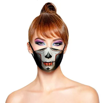 

Adult Fashion Halloween 3d Print Face Masks Dustproofs Windproof Washable Masks Face Cover Mascarillas Masque
