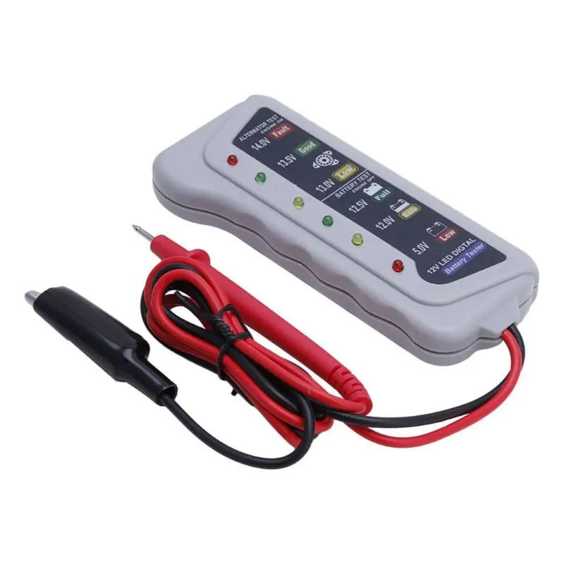 

New 6 LED Display Battery Tester Car Batter / Alternator Monitor Device 12V Drop Ship