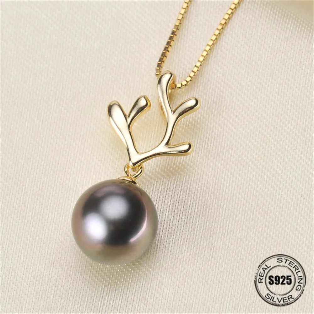 

New Arrival Silver Gold Color Pendant Mounts DIY oysters Pearl S925 Sterling Silver Pendant Findings Settings Jewelry Beads
