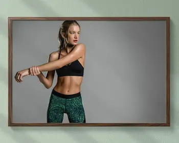 

0035J Bare-handed Aerobic Exercise Fitness Bodybuilding Women Sexy Beautiful Strong Wall Sticker Silk Poster Art Home Decoration