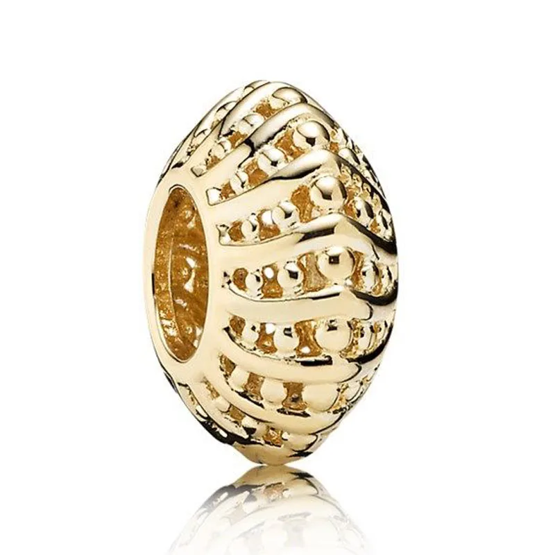 Gold Shine Pave Logo Hearts Path Modern LovePods Inspiration Elegance Clip Beads Fit Pandora Bracelet 925 Sterling Silver Charm - Цвет: 8