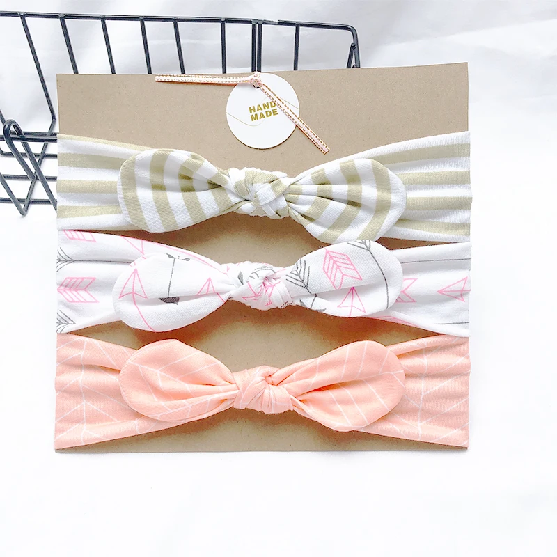 baby accessories clipart 3pcs/lot Dot/stripe/Print Flower Cartoon Bow Elastic Headbands Toddler Turban Hair Band Baby Girl Bows Hair Accessories Baby Accessories discount