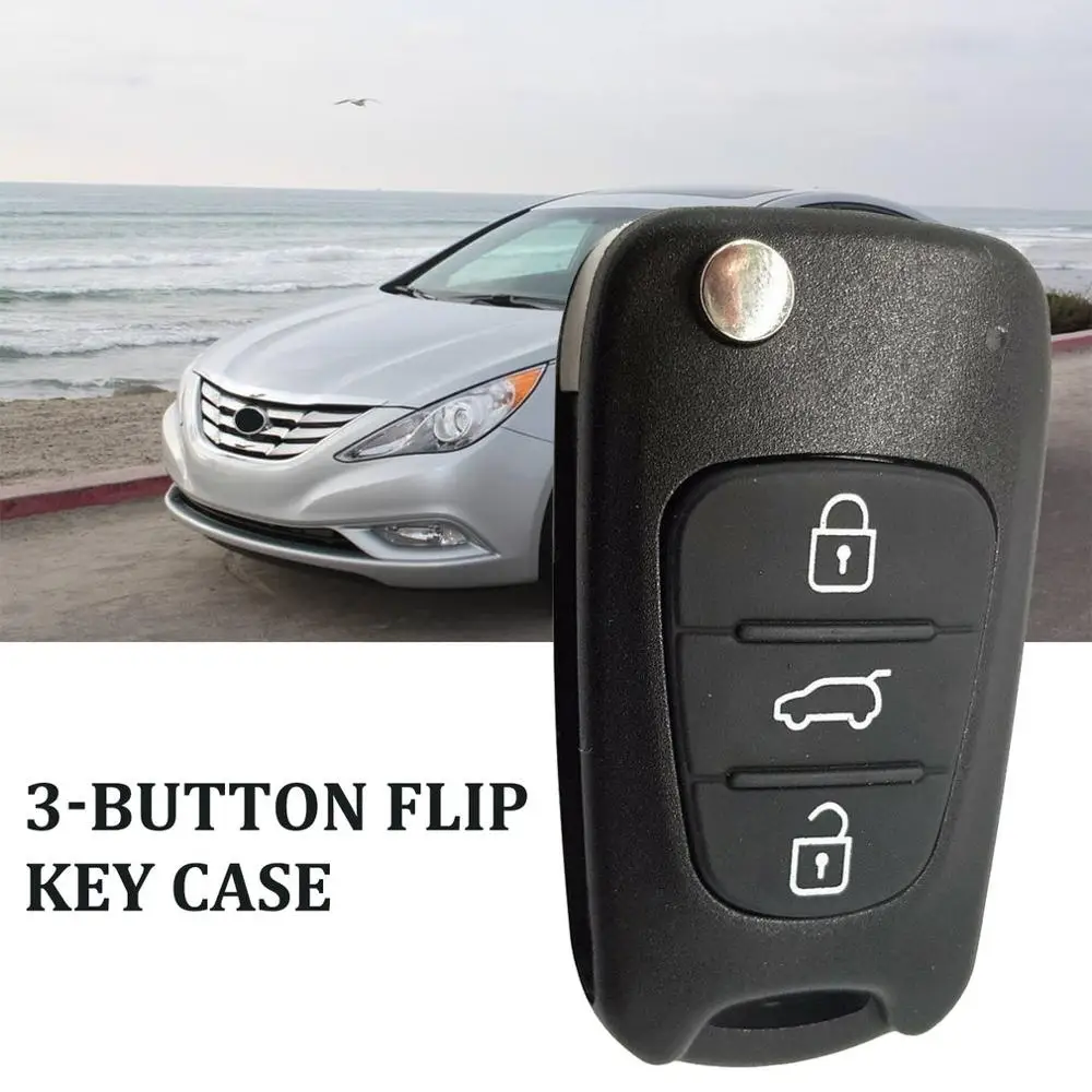 A Pair Of 3-Button Flip Key Cases For Hyundai I10 I20 I30 Ix35 Ix20 Car Key Protective Case Car Accessories