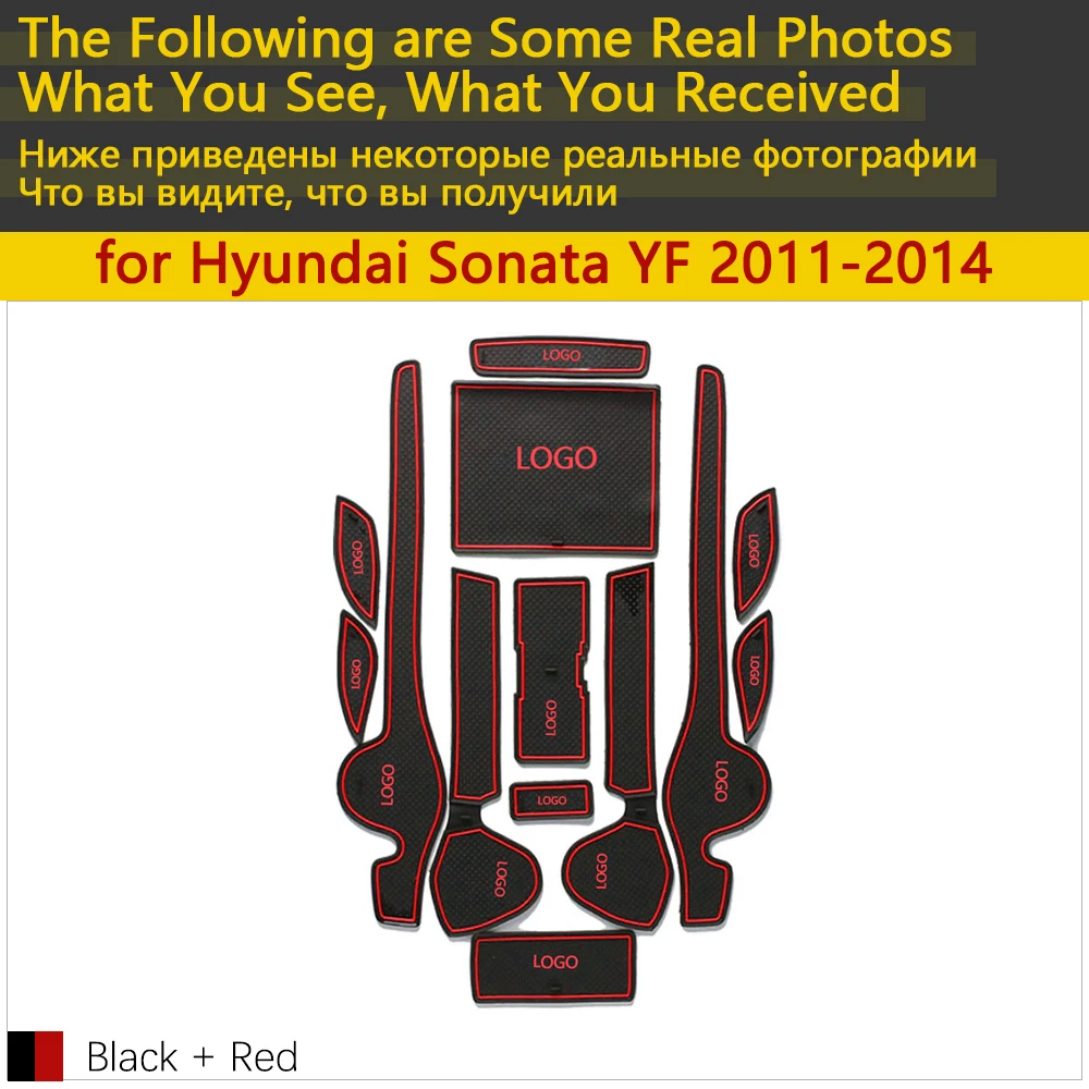 Противоскользящие резиновые чашки подушки двери паз коврик для hyundai Sonata YF i45 2011 2012 2013 13 шт. аксессуары коврик для телефона