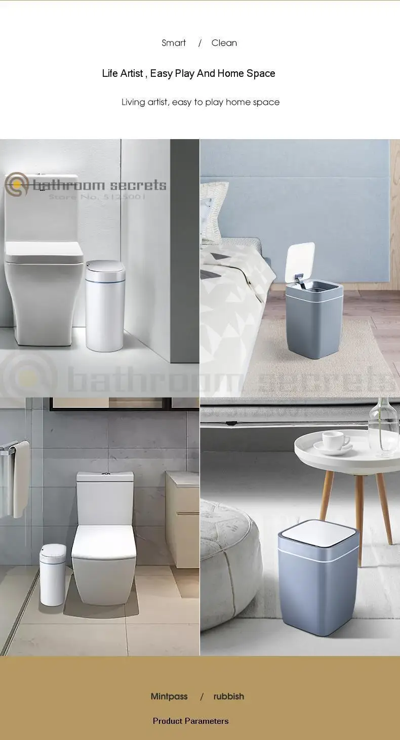 Kick Toilet Waterproof Deodorant Smart Trash Can Induction Home with Lid Living Room Creative Electric Toilet Nordic