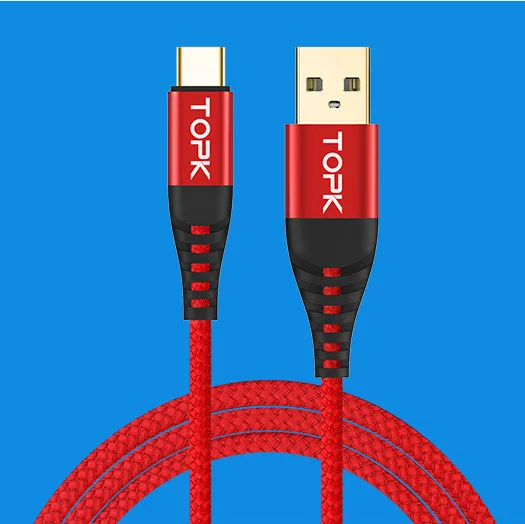 3а type C USB кабель для быстрой зарядки для samsung huawei Xiaomi LG Android зарядное устройство для мобильного телефона синхронизация провода type-C USB кабель для передачи данных 1 м 2 м - Цвет: Red