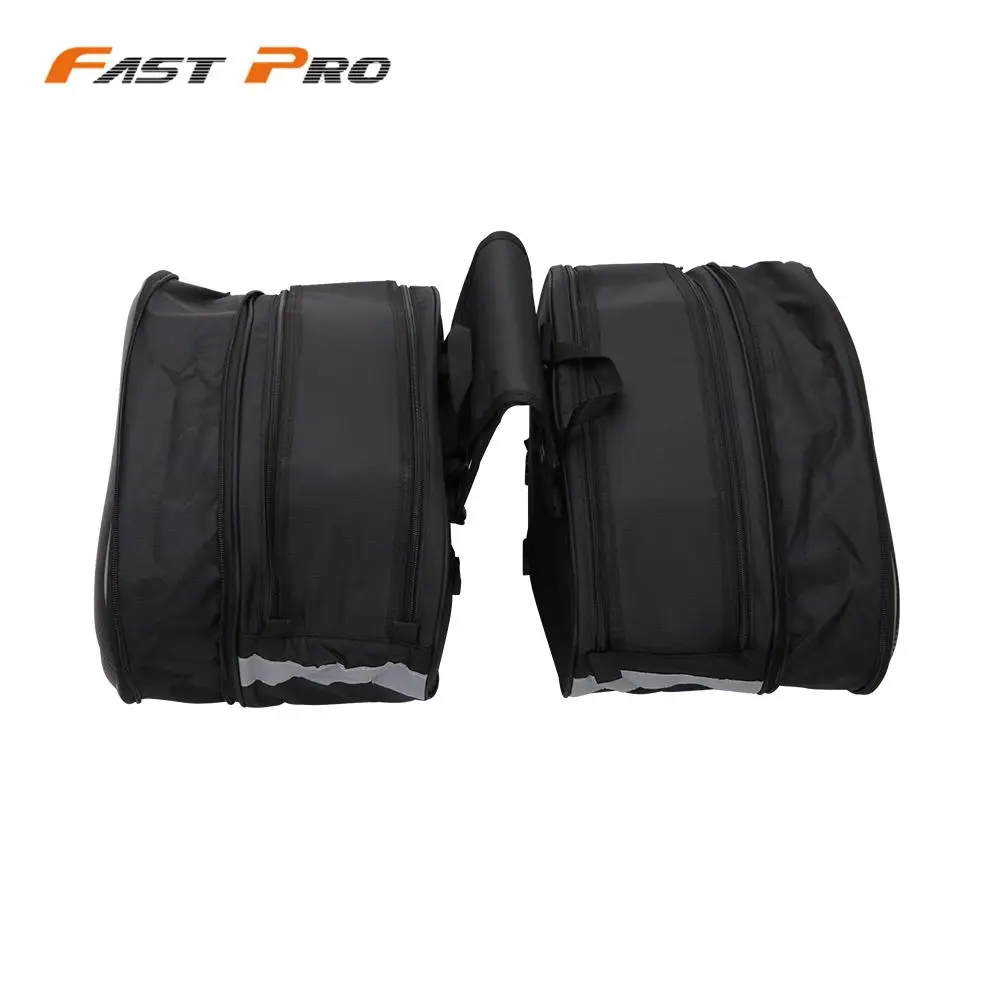 Black Motorcycle Universal Luggage Saddle Bags Side Bag Tail Luggage
