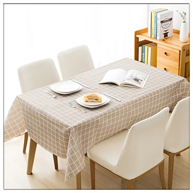 Nordic Fresh Lattice Print PEVA Tablecloth Waterproof Oil Proof Anti Scalding Household Wedding Birthday Party Table Cloth
