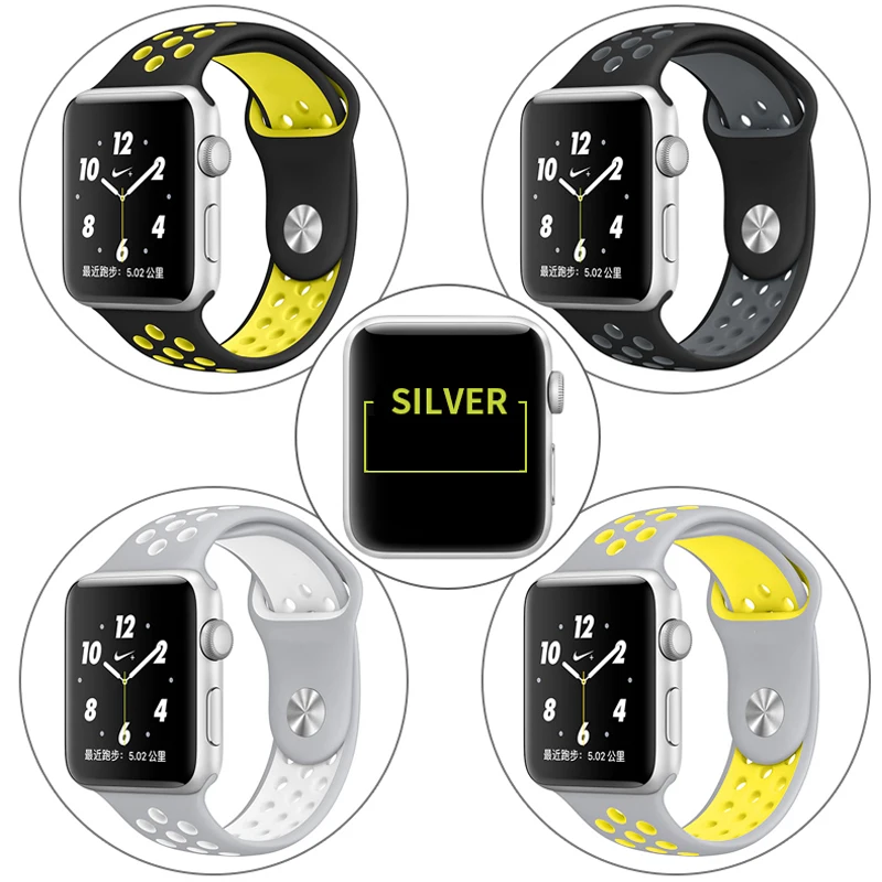 Силиконовый ремешок для apple watch 42 мм 38 мм correa iwatch 5 4 3 44 мм 40 мм спортивный браслет pulseira apple watch 5 4 аксессуары