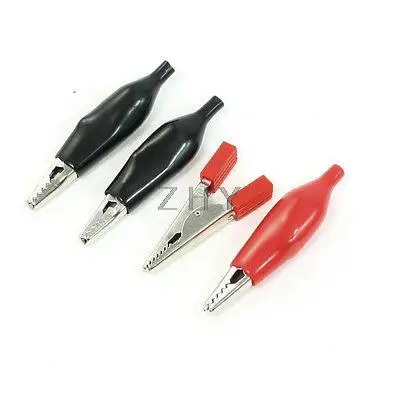 

Black Red Boot 35mm Test Lead Alligator Battery Clip 4 Pcs