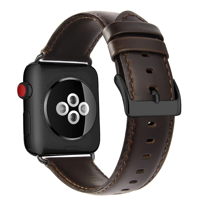 Темно-коричневый ремешок из натуральной коровьей кожи для Apple Watch 42 мм 44 мм Viotoo мужской ремешок для iWatch 5 4 Band