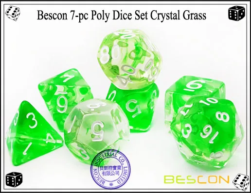 Crystal Green Dice Set-2
