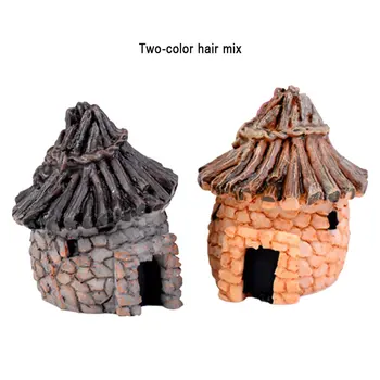

Moss Micro Landscape Decoration Thatched Cottage House Miniature Decorative Resin Small House Creative Crafts