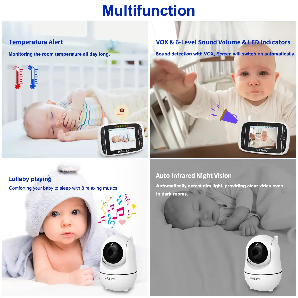 hellobaby 3.2 inch video baby monitor