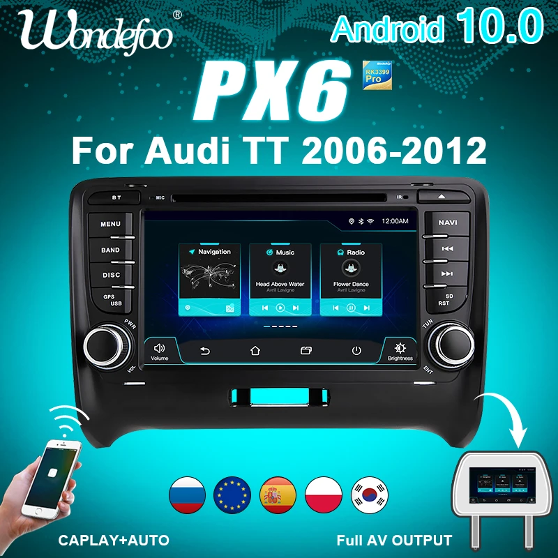 Autoradio 2ディンアンドロイド10車ラジオpx6アウディtt Mk2 8j 06 12 2din自動オーディオ車ステレオナビゲーション画面マルチメディア Car Dvd Player Din Car Dvd Player2 Din Aliexpress