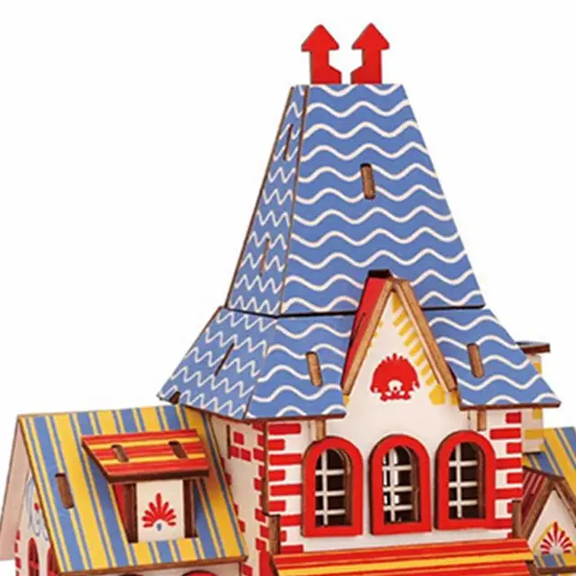 2Pcs Architectural Puzzles Safe Hand-eye Coordination Kids Assembly Puzzle Educational Toys Kids Montessori Toys for Children 4