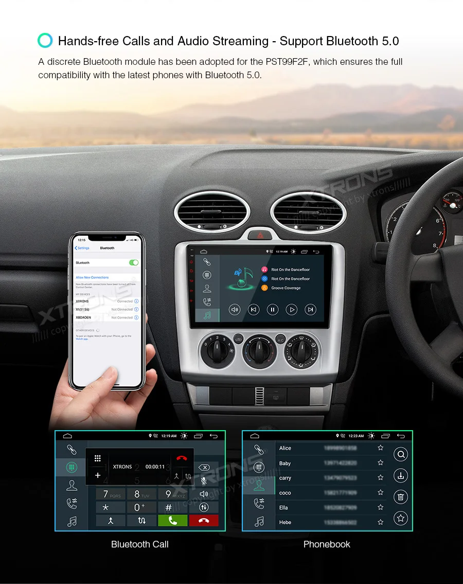 XTRONS 9 ''ips экран Android 9,0 DSP gps Навигация стерео радио плеер для Ford для Focus 2 II Mondeo MK2 Exi MT без DVD