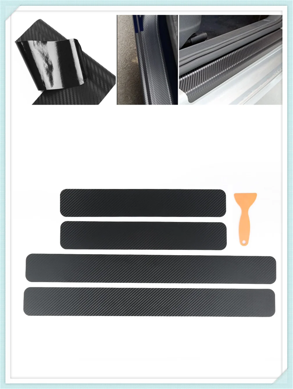 4 pieces of car shape carbon fiber door edge scratch protection film for Nissan Altima 370Z Xmotion X-Trail Qashqai
