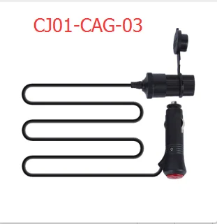 

12V-24V 1m Car Cigarette Lighter Splitter Female Socket Plug Power Adapter Connector Auto Extension Cable Wire with Switch