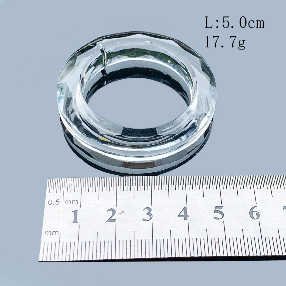 50MM Clear Ring Circle Crystals Pendants 2PCS Glass Suncatcher Chandelier Crystals Prisms Parts Drops Light Ring Accessories crystal sun catcher chandelier crystal drops