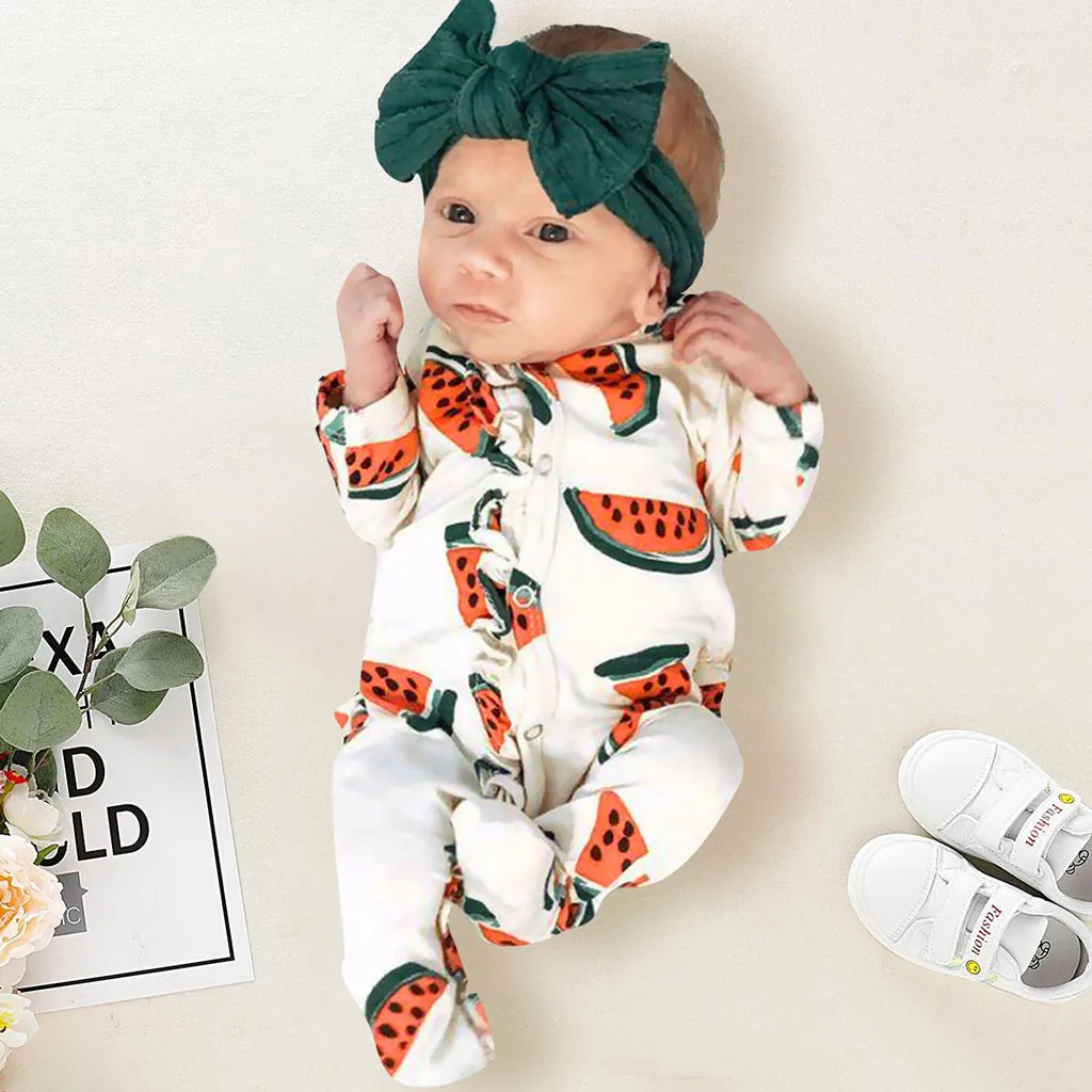 

baby girl clothes baby romper baby girl romper winter pudcoco halloween costume jumpsuit onesie kombin Long Sleeve Watermelon Z4