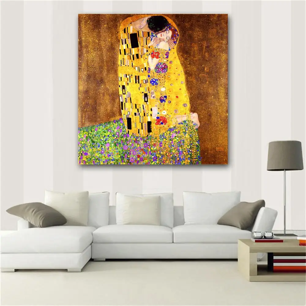 

Gustav Klimt"Kiss"HD print on canvas huge wall picture (31x31) Oil Painting