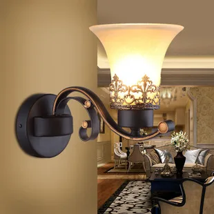 Bedroom Wall Lamp Creative Living Room Wall Lamp American Simple Restaurant Wall Lamp Modern Hotel LED Bedside Wall Lamp