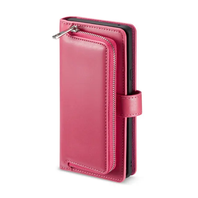 Роскошный деловой чехол Etui для samsung Note 9, чехол на молнии с откидной крышкой для samsung Galaxy Note 9 Note9, чехол-кошелек Note 10 Plus - Цвет: Rose red case
