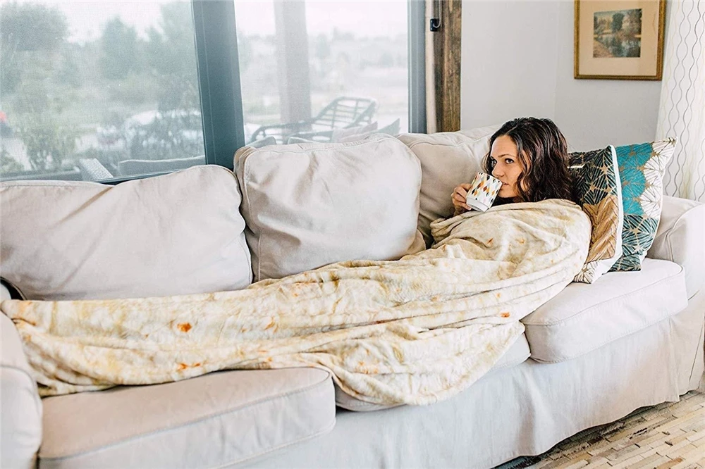 Мексиканские буррито смешное одеяло супер-мягкая шерсть одеяло офисный диван супер-мягкая шерсть украшение