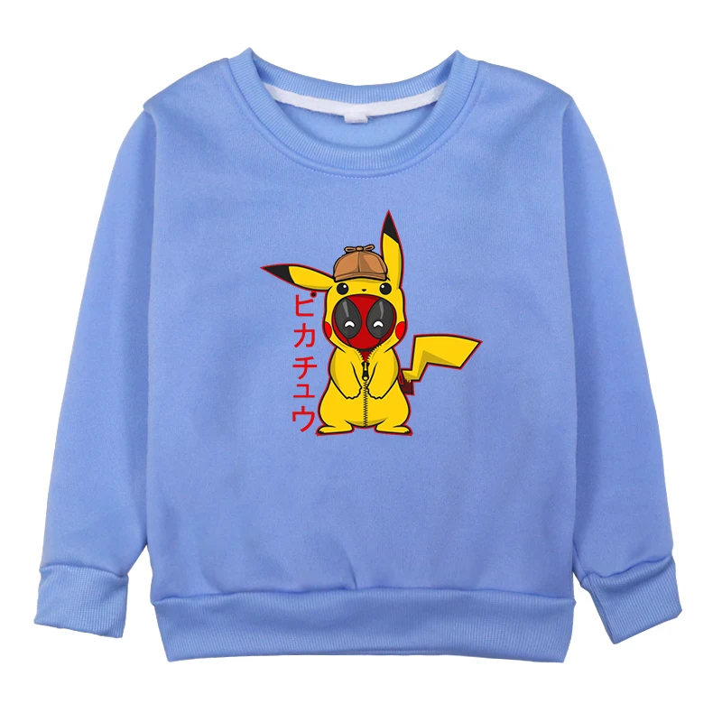 Hoodies 5 Одежда для маленьких детей, одежда для мальчиков и для девочек модные свитеры зимние Демисезонный Пикачу для детей фильма «Дэдпул»; рубашки длинный костюм с рукавами детская футболка одежда для детей - Цвет: Hoodies 5