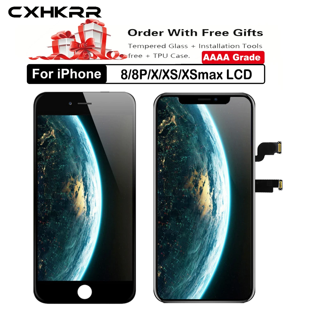 

Grade AAA+++ For iPhone 6 6S 7 8 Plus LCD Display With 3D Force Touch Digitizer Assembly For iPhone 5 5S 5SE X XR XS MAX Screen