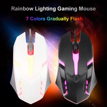 

Gaming Mouse 7 Colors LED Backlight USB Wired Gamer Mouse Flank Cable Silent Mice Gaming Mouse For Laptop Mice PC