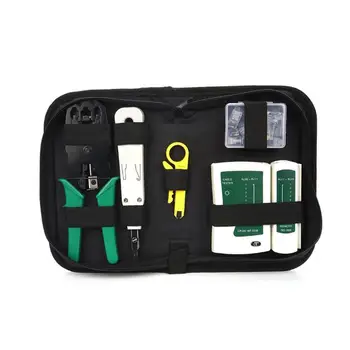 

8pcs/Set Computer Network Repair Tool Kit LAN Cable Tester Wire Cutter Screwdriver Pliers Crimping Maintenance Tool Set Bag