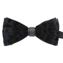 Перьевой галстук-бабочка высшего класса мужской унисекс для ночного клуба Свадебный костюм жениха аксессуары для рубашки модный градиентный черный галстук-бабочка с перьями подарки