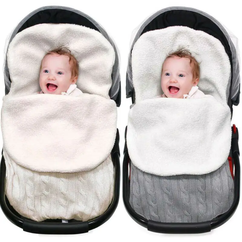 Детский спальный мешок, конверт, зимняя детская муфта для коляски, вязаный спальный мешок, детский вязаный шерстяной мешок для новорожденных Slaapzak