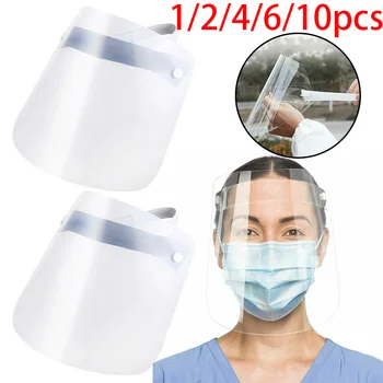 

10PCS Safety Faceshield Transparent Full Face Cover Protective Film Tool Anti-fog Premium PE Material Face Shield