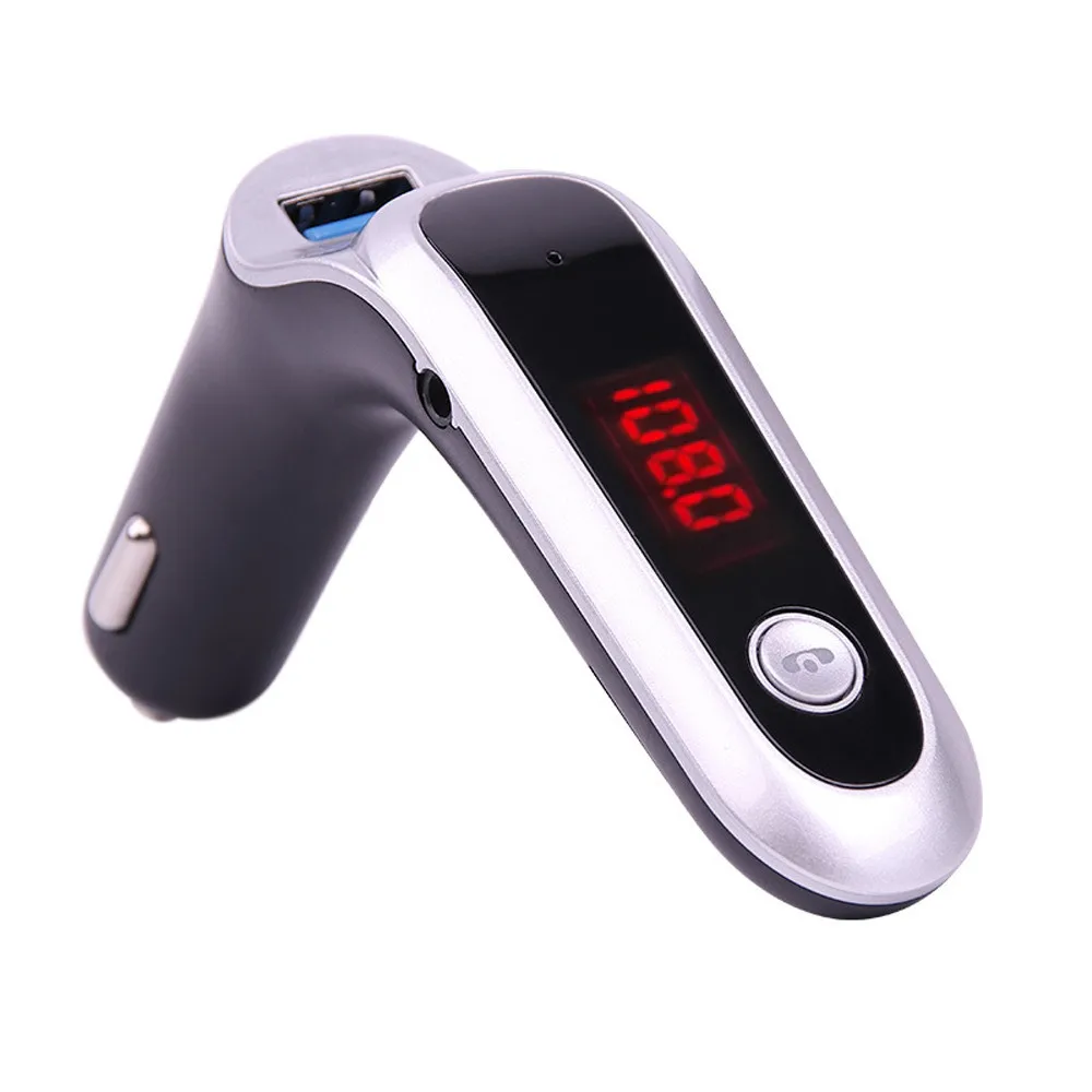 Bluetooth MP3 автомобиля Зарядное устройство прикуриватель Handsfree ЖК-дисплей Беспроводной плеер адаптер Комплект быстрой зарядки Зарядное устройство черный/серебро 5 V/2.5A