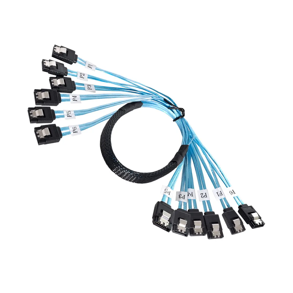 

Xiwai SAS 6 SATA 7Pin Male Internal Host to 6 SATA 7pin Male Target Hard Disk 6Gbps Data Server Raid Cable 50cm