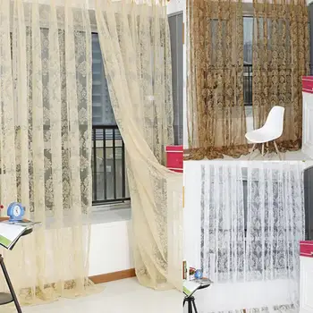 

European Tulle Curtain for Living Room Window Curtain Bedroom Tulle Drape Curtains Door Curtains Drape Panel Sheers Home Decor